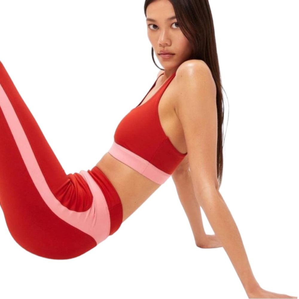 Splits59 Leggings Dream High Waist Colorblock Techflex 7/8 Legging Red Size XS